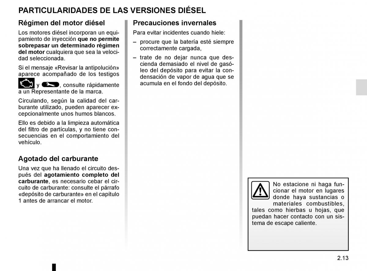 Renault Kadjar owners manual manual del propietario / page 117