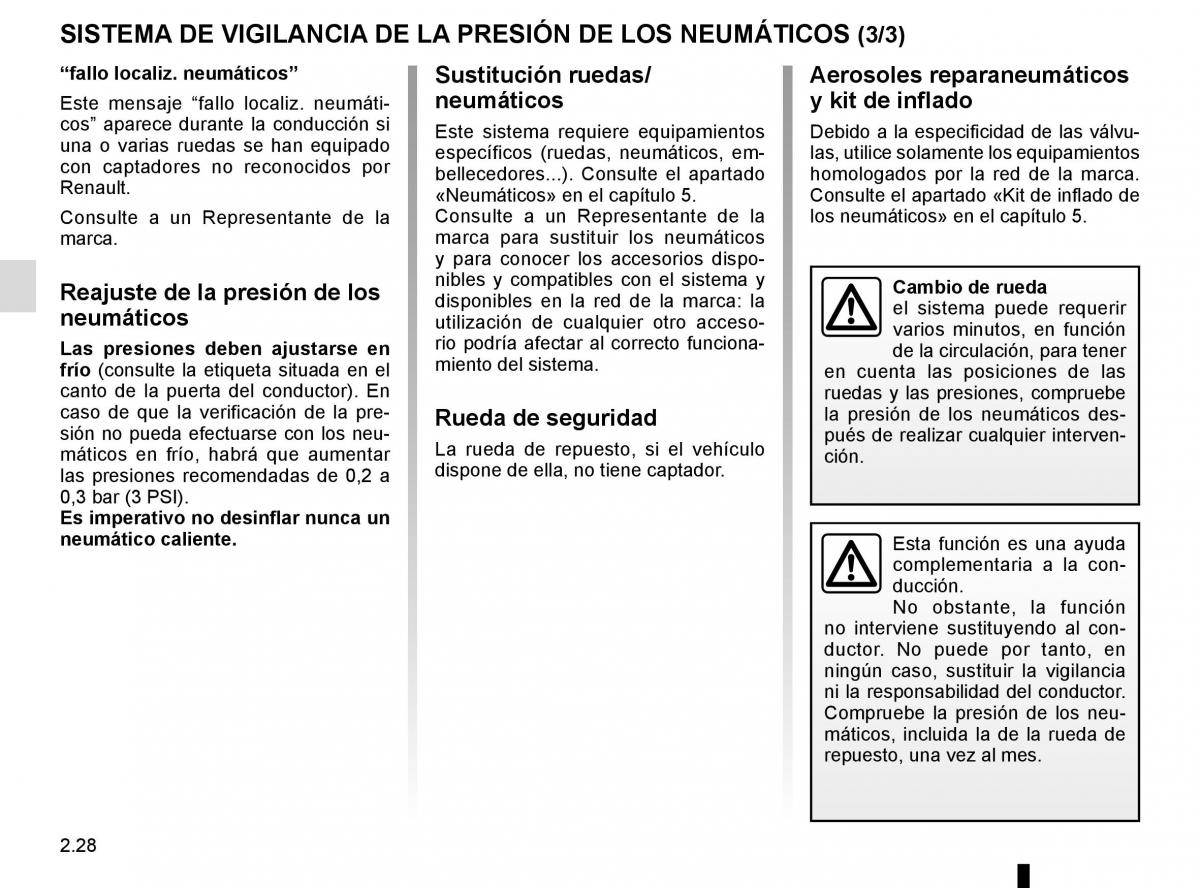 Renault Kadjar owners manual manual del propietario / page 132