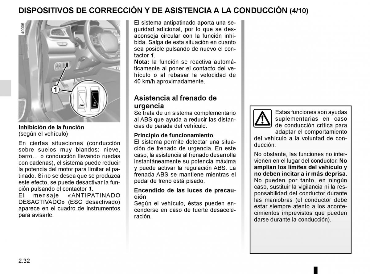 Renault Kadjar owners manual manual del propietario / page 136