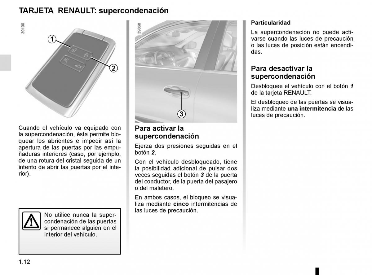 Renault Kadjar owners manual manual del propietario / page 18