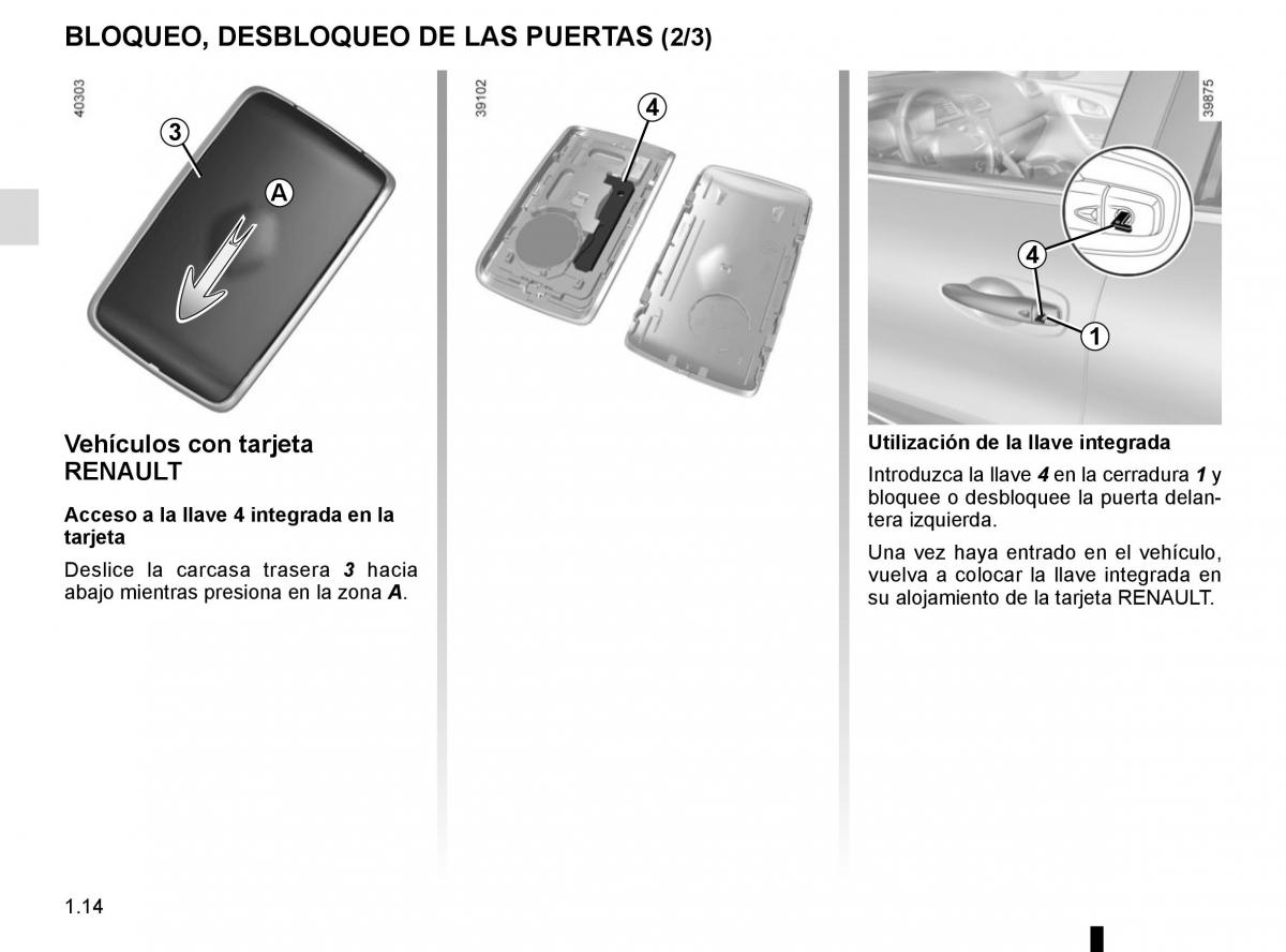 Renault Kadjar owners manual manual del propietario / page 20