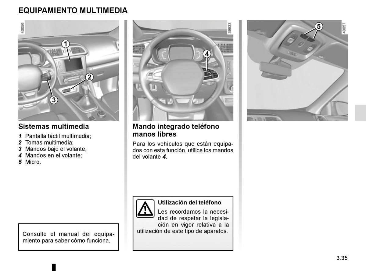 Renault Kadjar owners manual manual del propietario / page 213