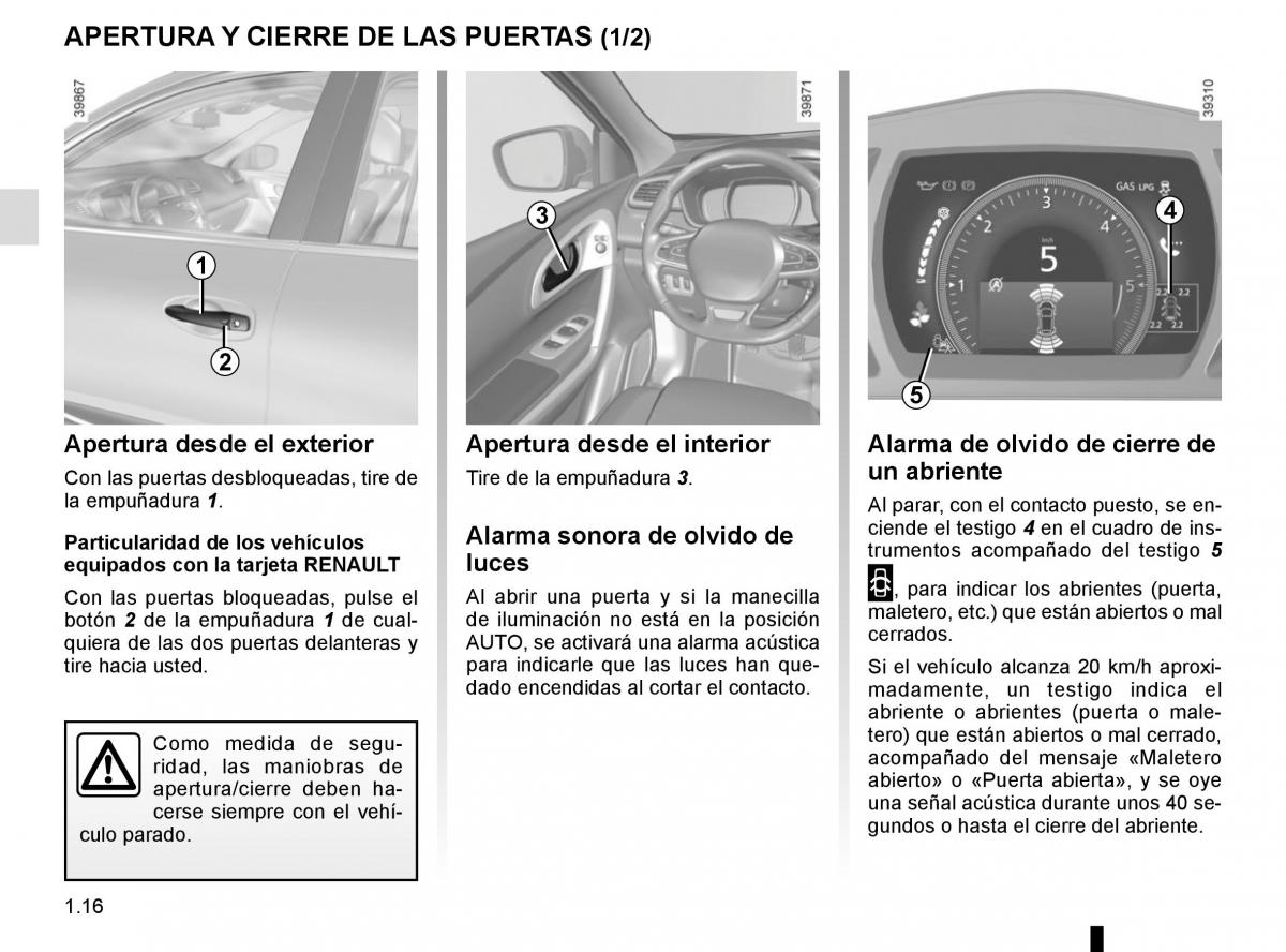 Renault Kadjar owners manual manual del propietario / page 22