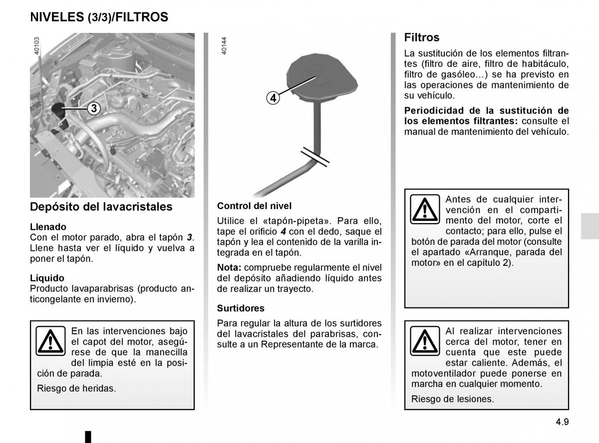 Renault Kadjar owners manual manual del propietario / page 223