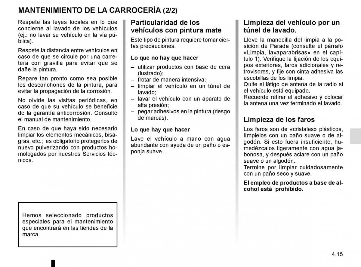 Renault Kadjar owners manual manual del propietario / page 229