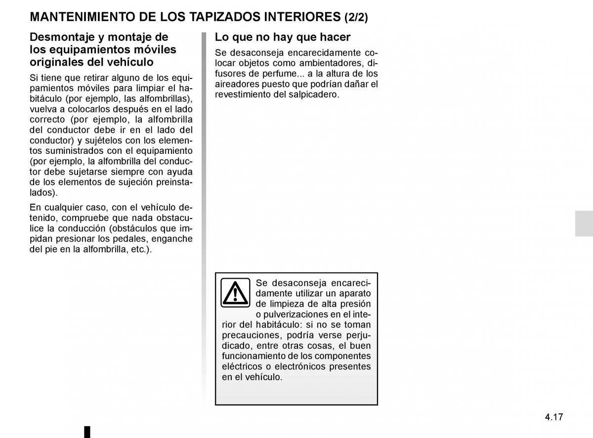 Renault Kadjar owners manual manual del propietario / page 231