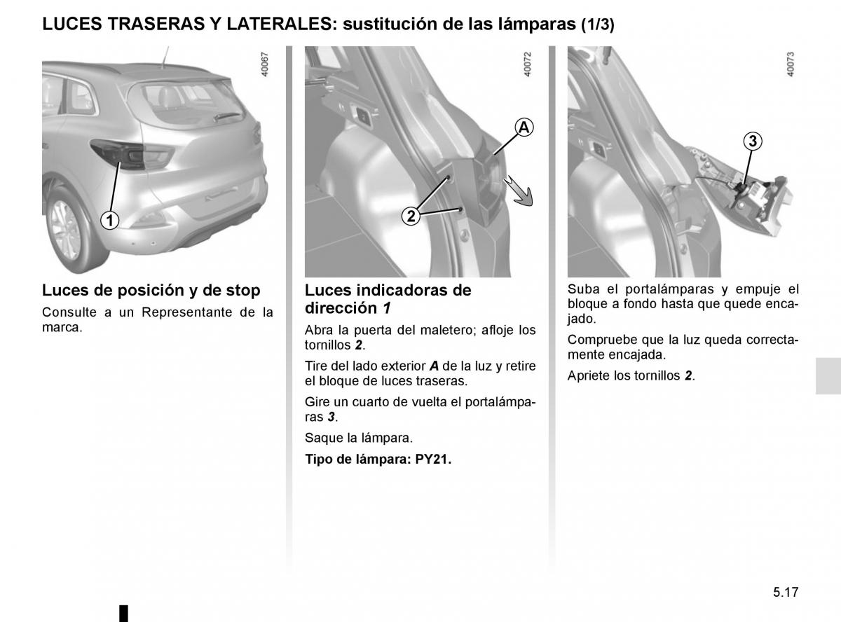 Renault Kadjar owners manual manual del propietario / page 249