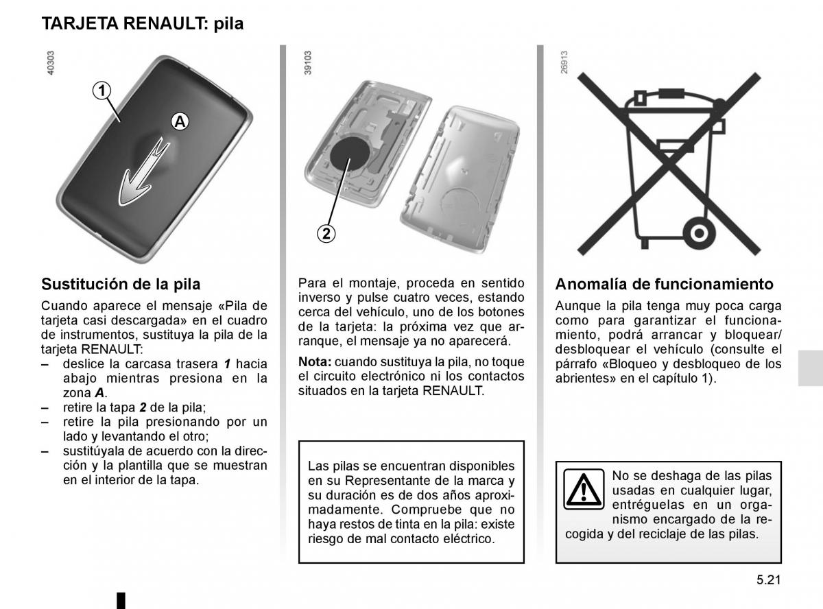 Renault Kadjar owners manual manual del propietario / page 253