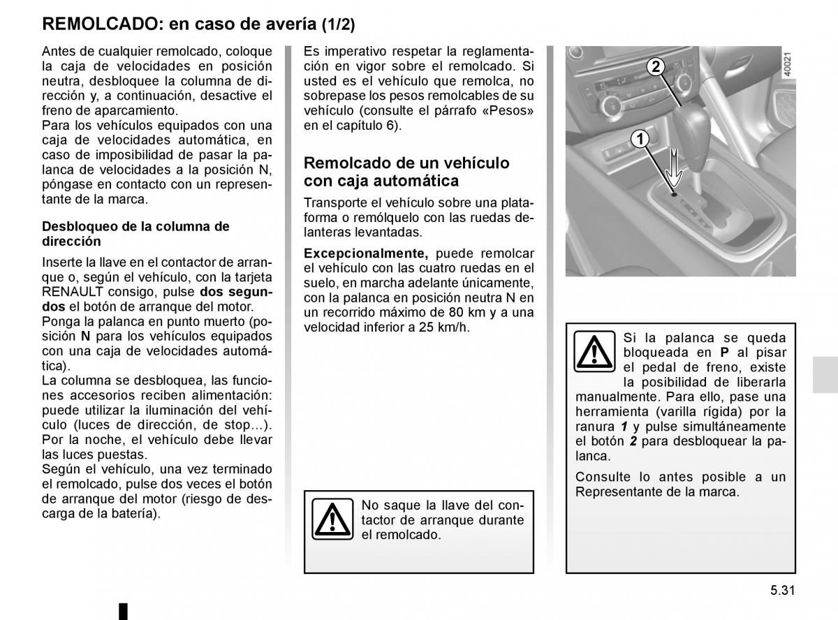 Renault Kadjar owners manual manual del propietario / page 263