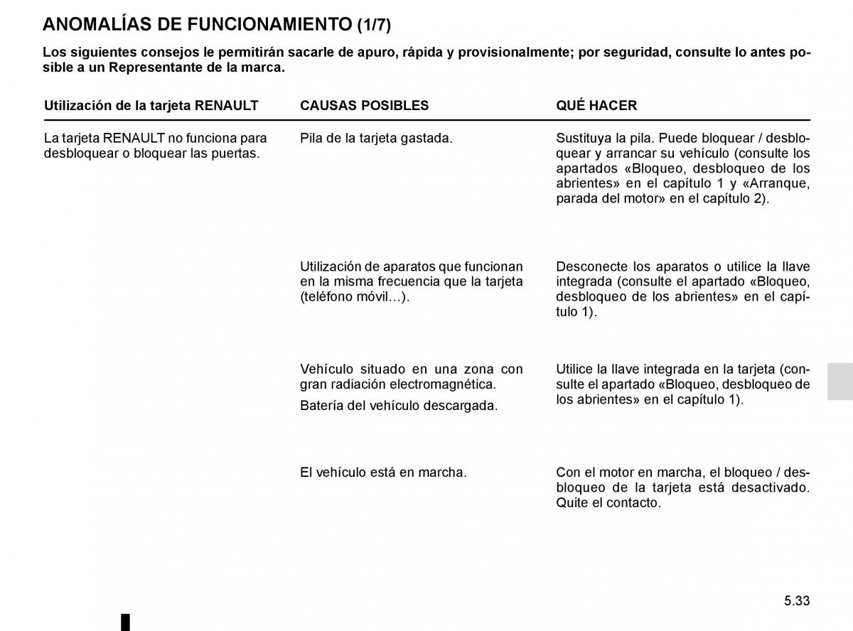 Renault Kadjar owners manual manual del propietario / page 265