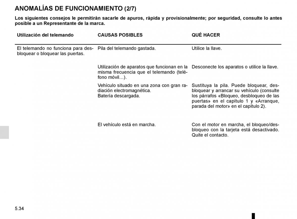 Renault Kadjar owners manual manual del propietario / page 266