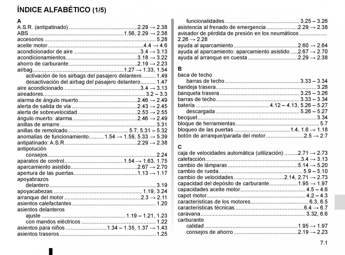 Renault Kadjar owners manual manual del propietario / page 291