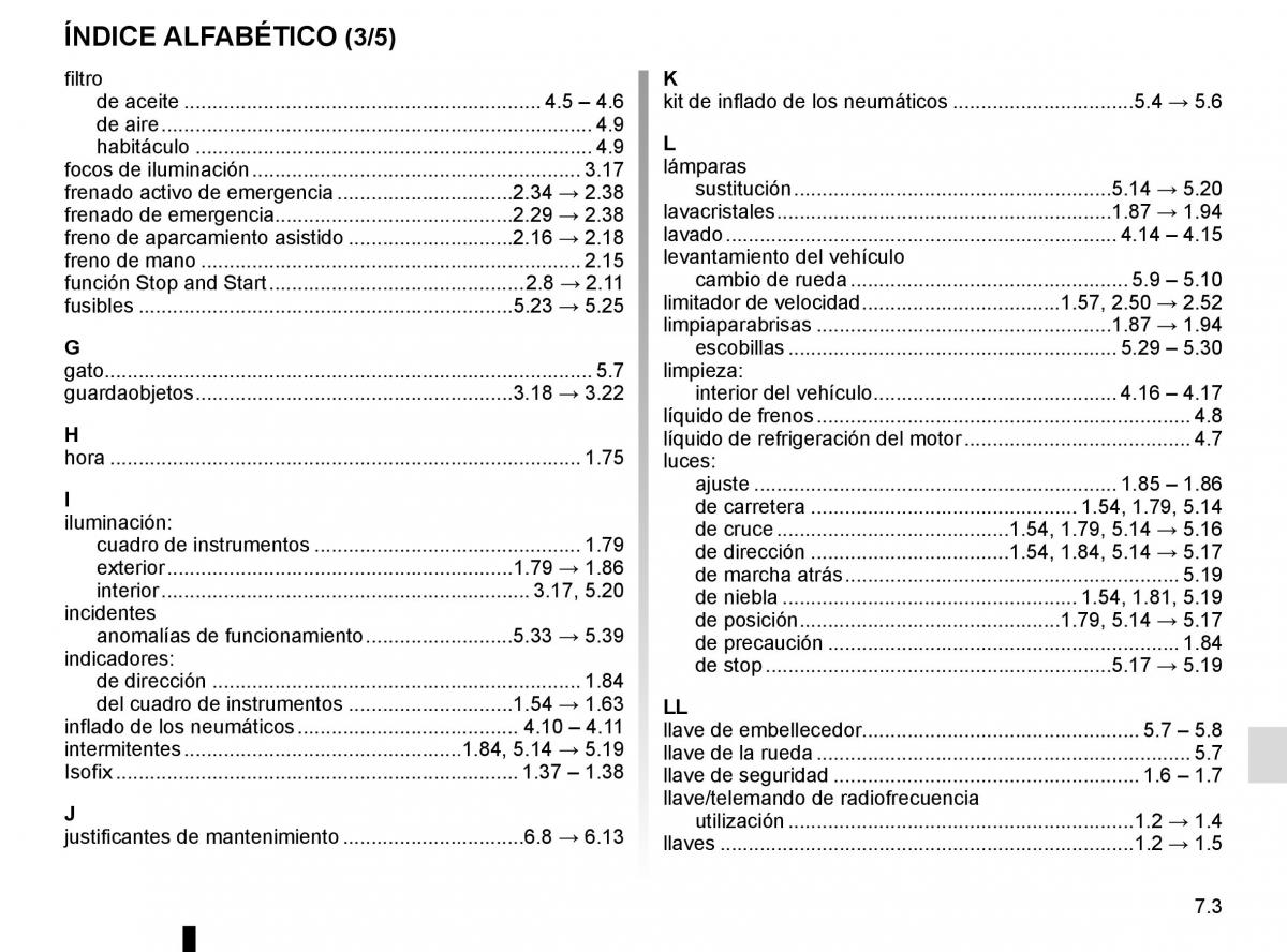 Renault Kadjar owners manual manual del propietario / page 293