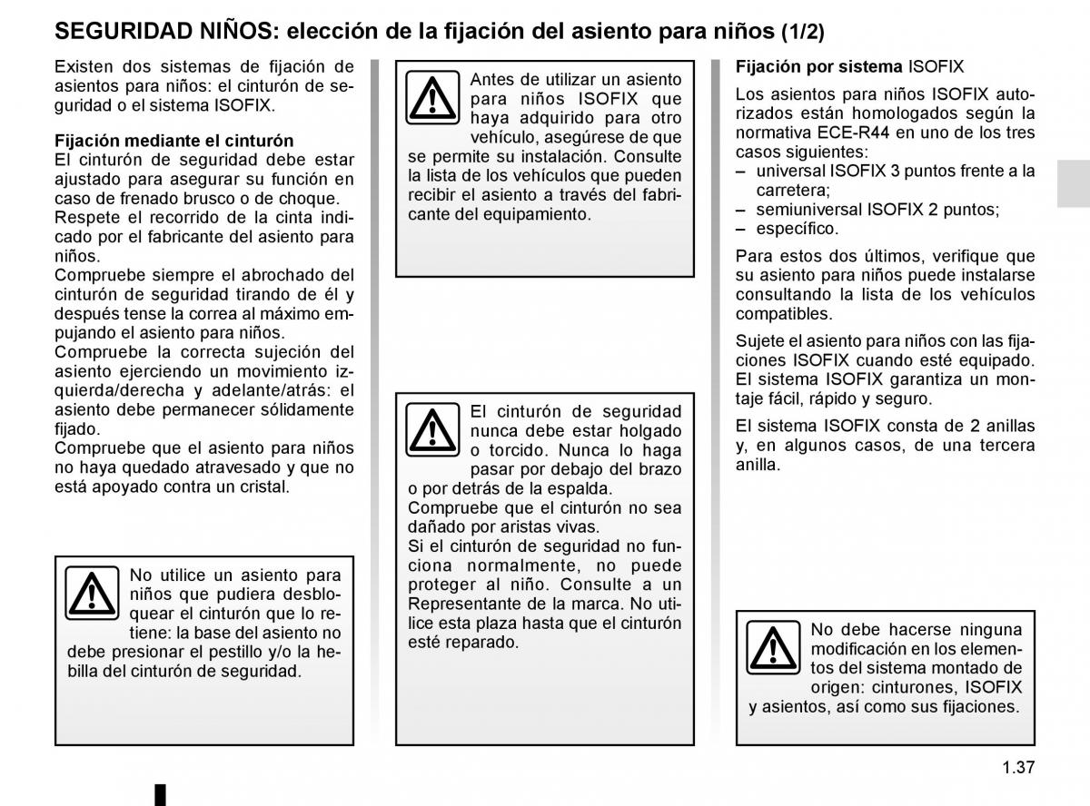 Renault Kadjar owners manual manual del propietario / page 43