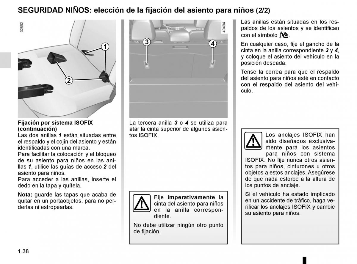 Renault Kadjar owners manual manual del propietario / page 44