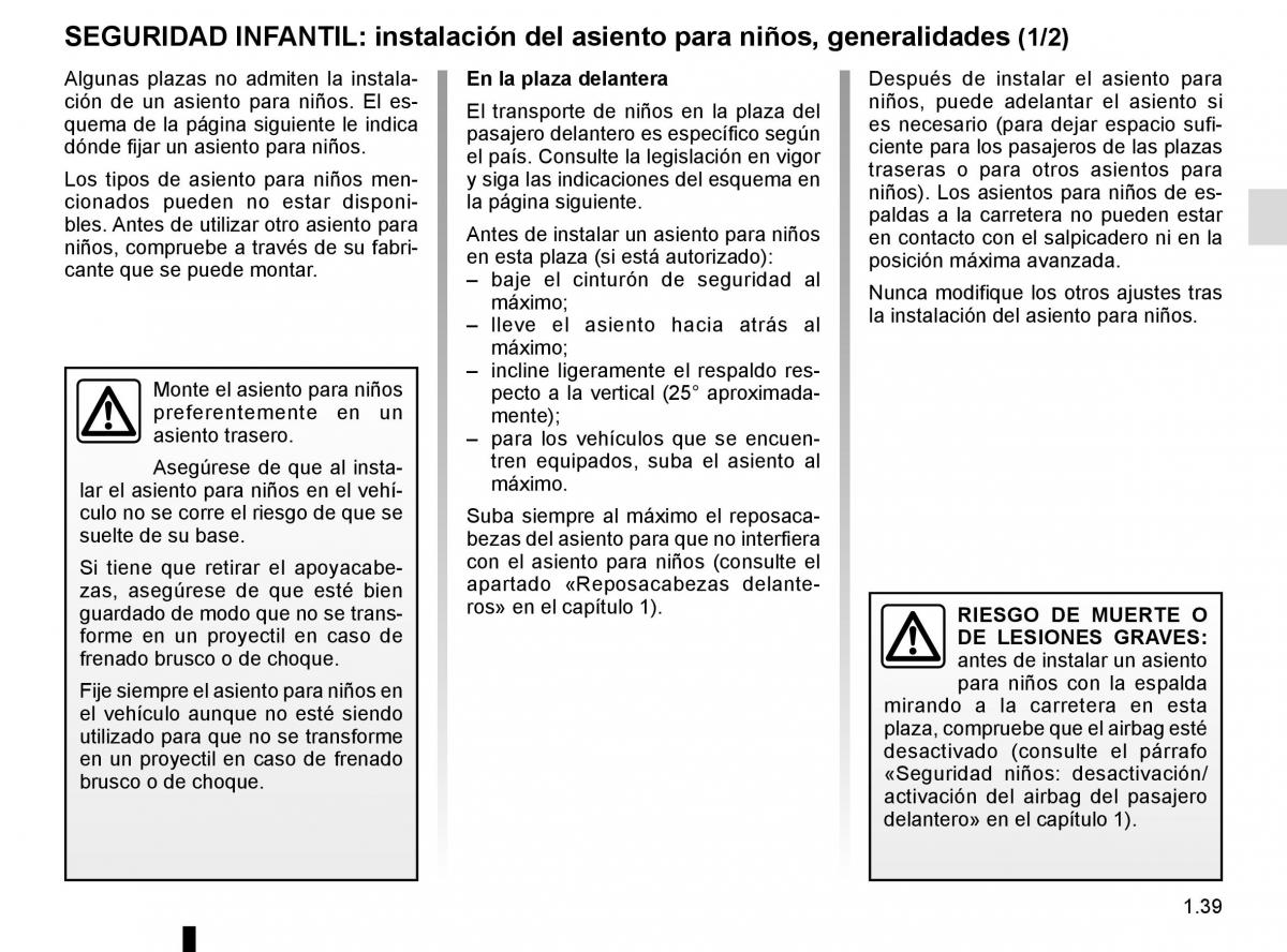 Renault Kadjar owners manual manual del propietario / page 45