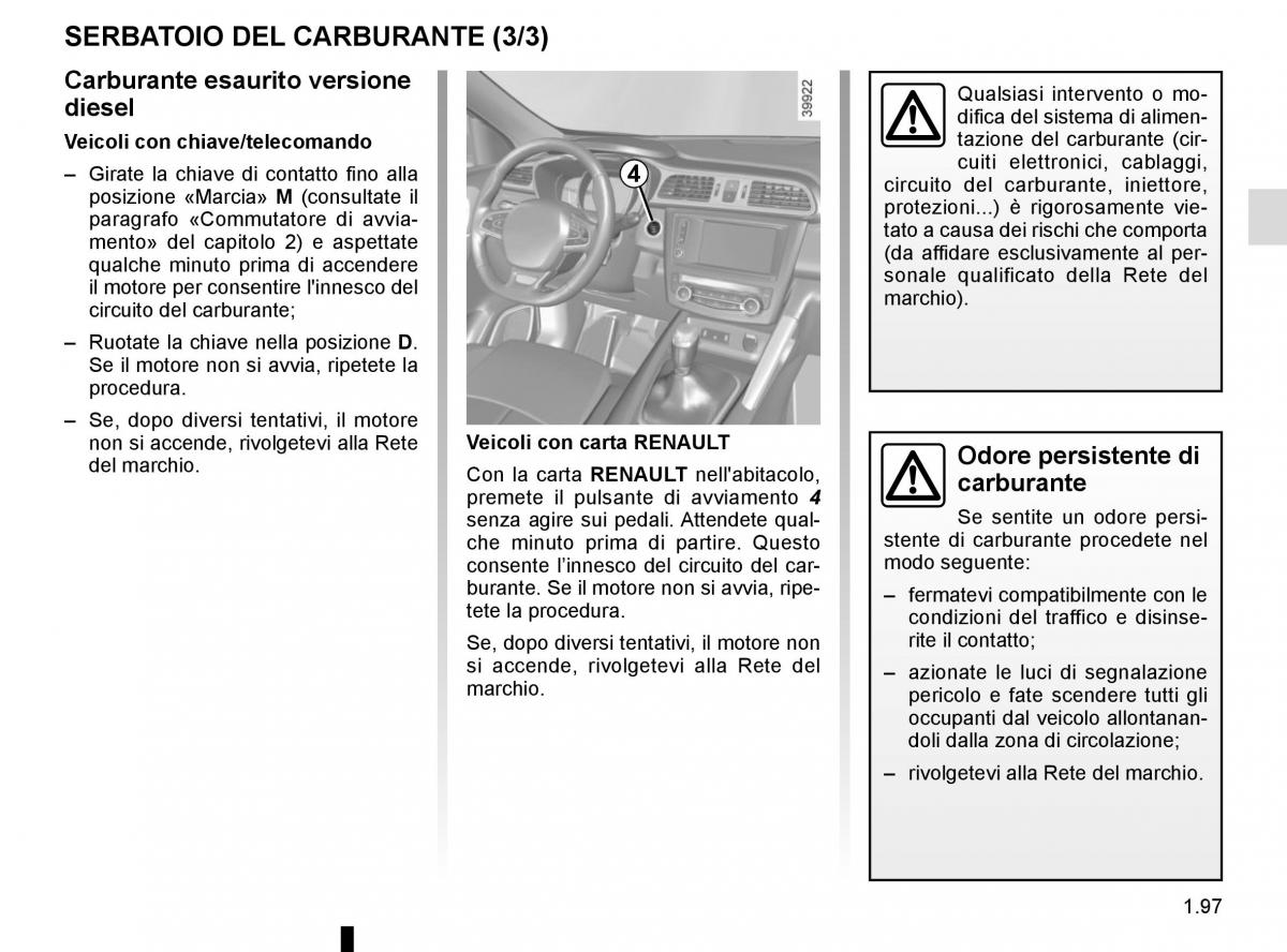 Renault Kadjar owners manual manuale del proprietario / page 103