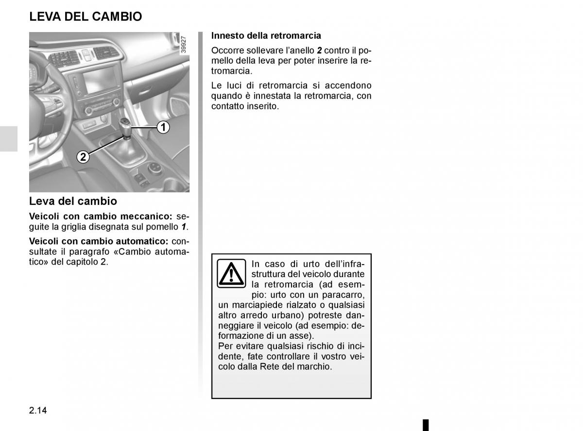 Renault Kadjar owners manual manuale del proprietario / page 118