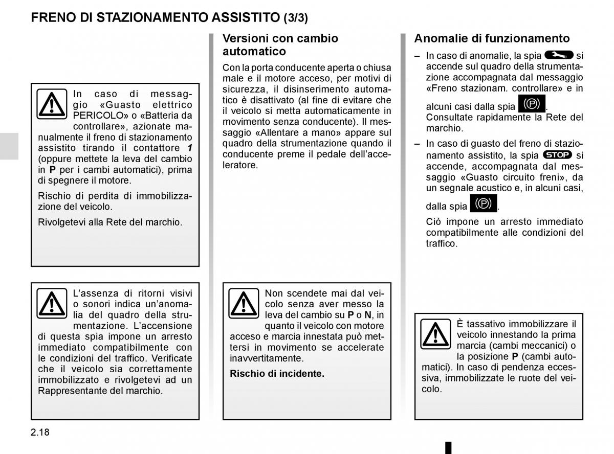 Renault Kadjar owners manual manuale del proprietario / page 122