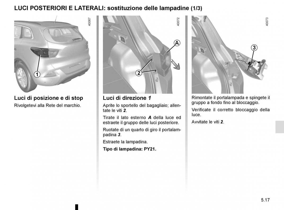 Renault Kadjar owners manual manuale del proprietario / page 249