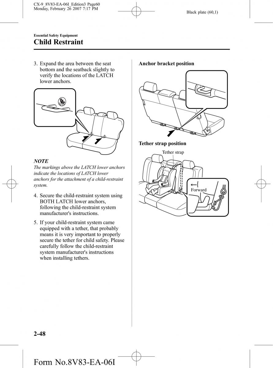 Mazda CX 9 owners manual / page 60