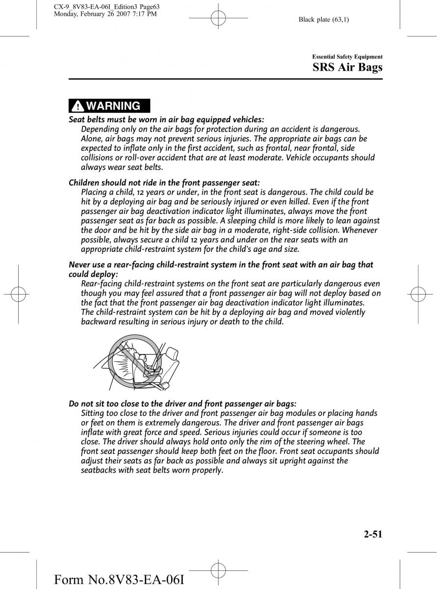 Mazda CX 9 owners manual / page 63