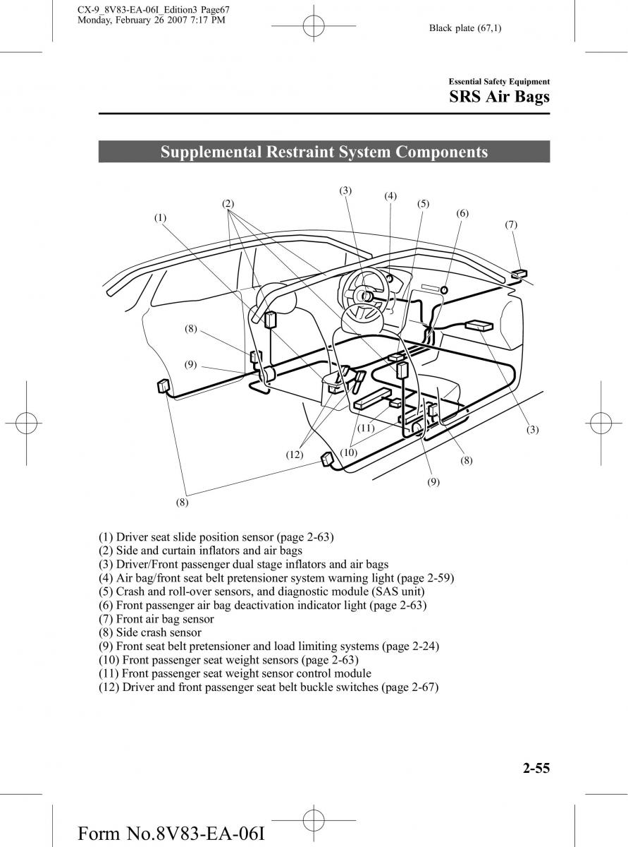 Mazda CX 9 owners manual / page 67