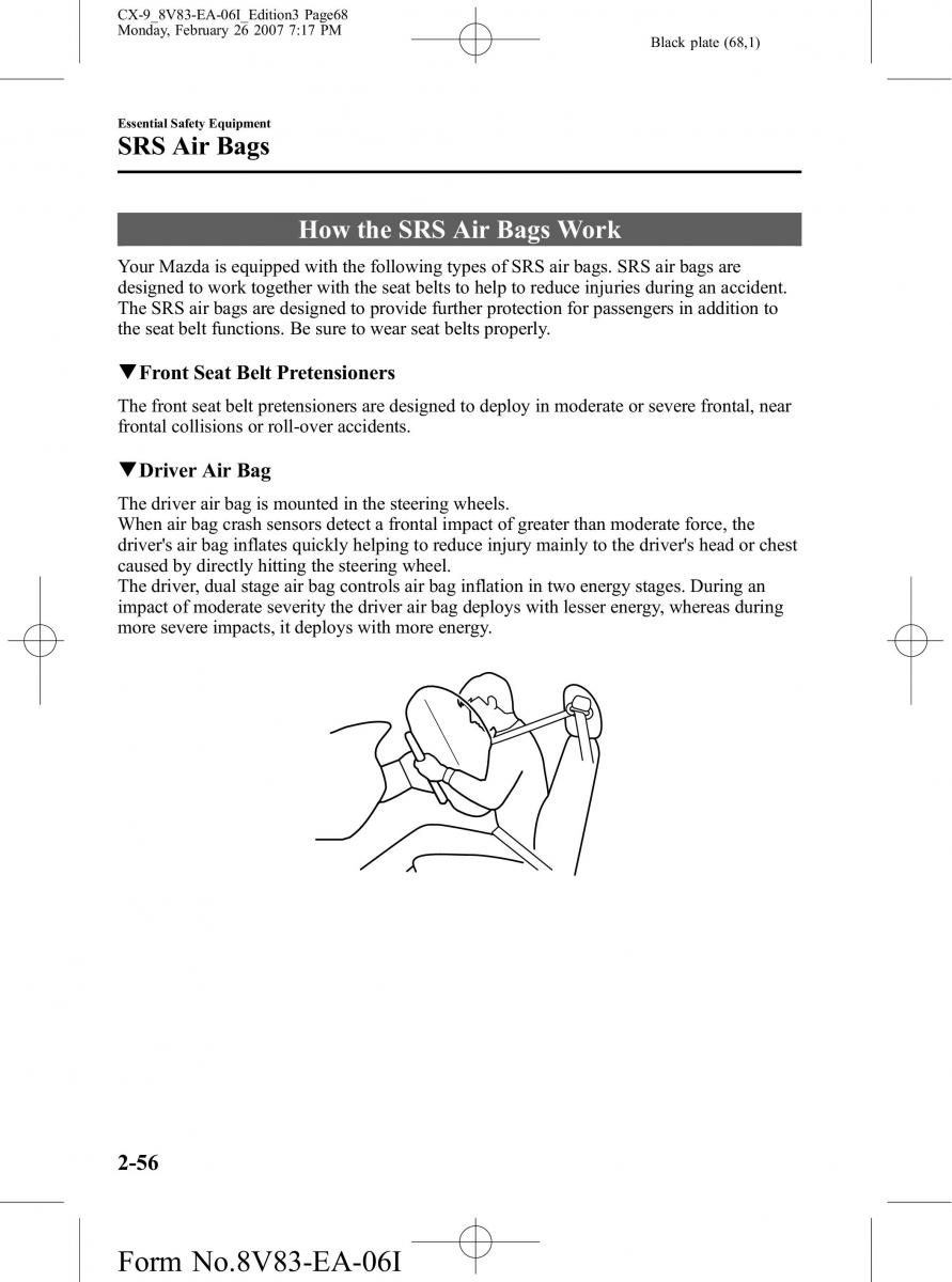 Mazda CX 9 owners manual / page 68