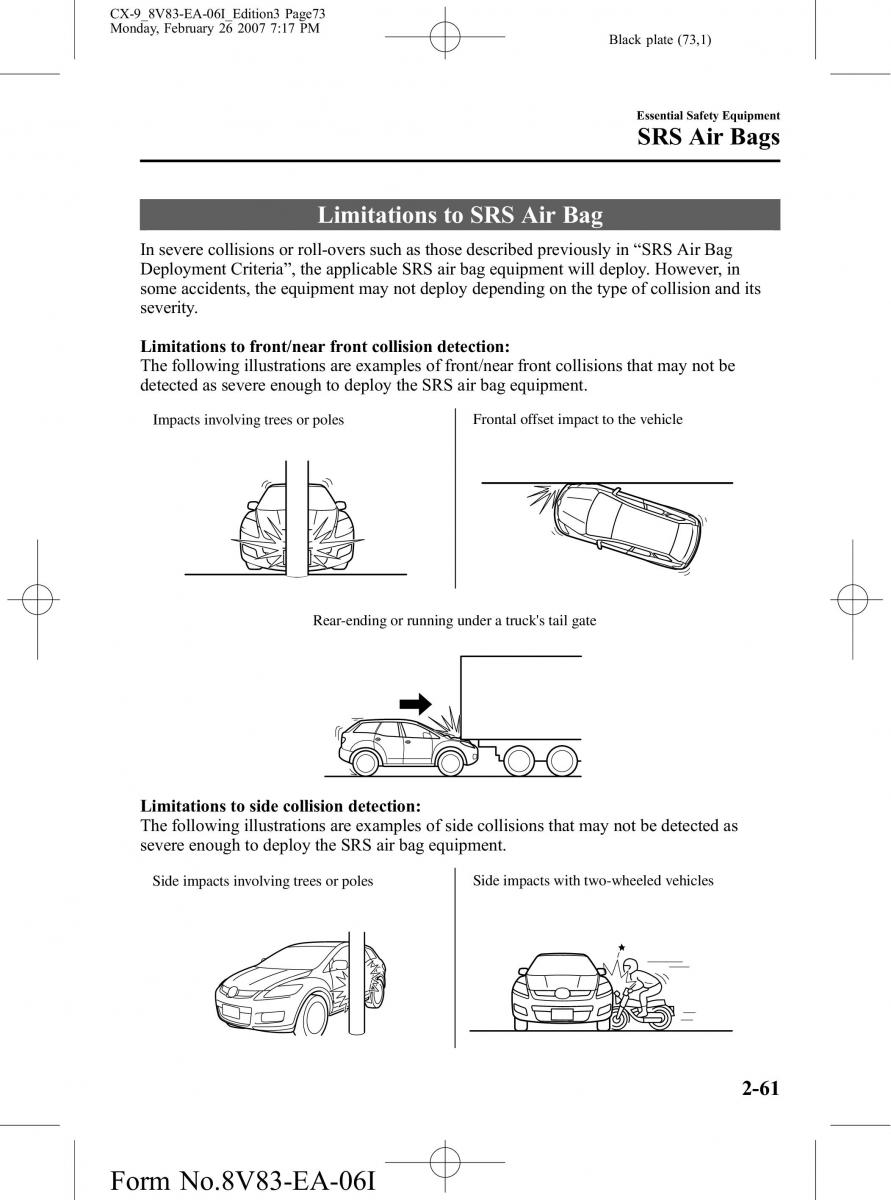 Mazda CX 9 owners manual / page 73