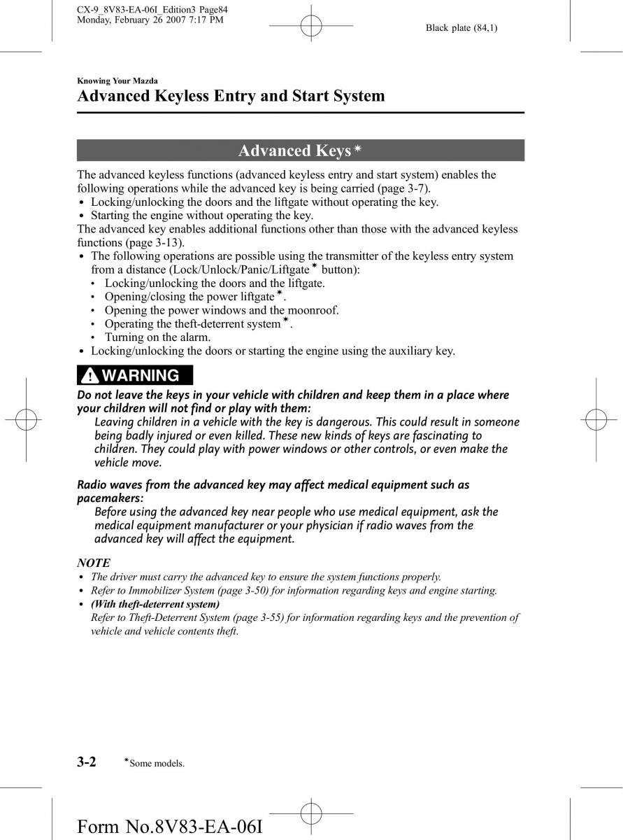 Mazda CX 9 owners manual / page 84