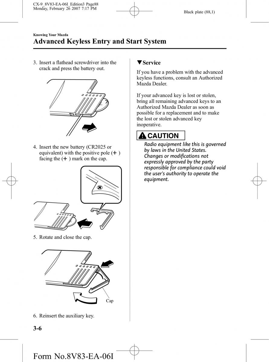 Mazda CX 9 owners manual / page 88