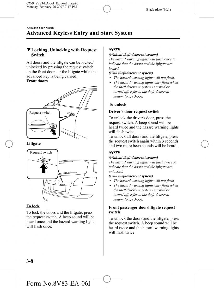 Mazda CX 9 owners manual / page 90