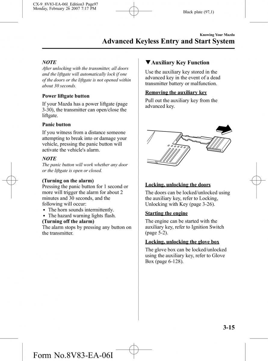 Mazda CX 9 owners manual / page 97