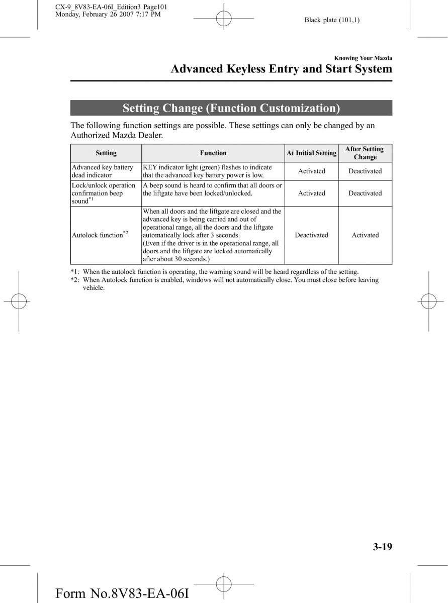 Mazda CX 9 owners manual / page 101