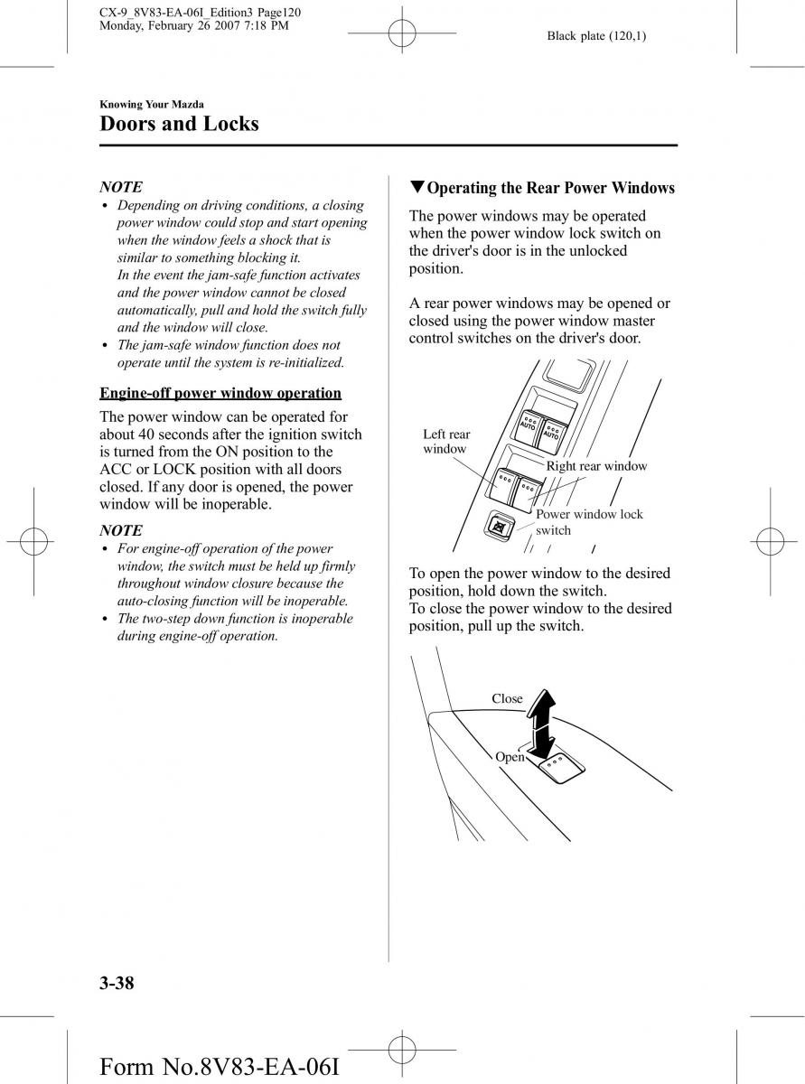 Mazda CX 9 owners manual / page 120