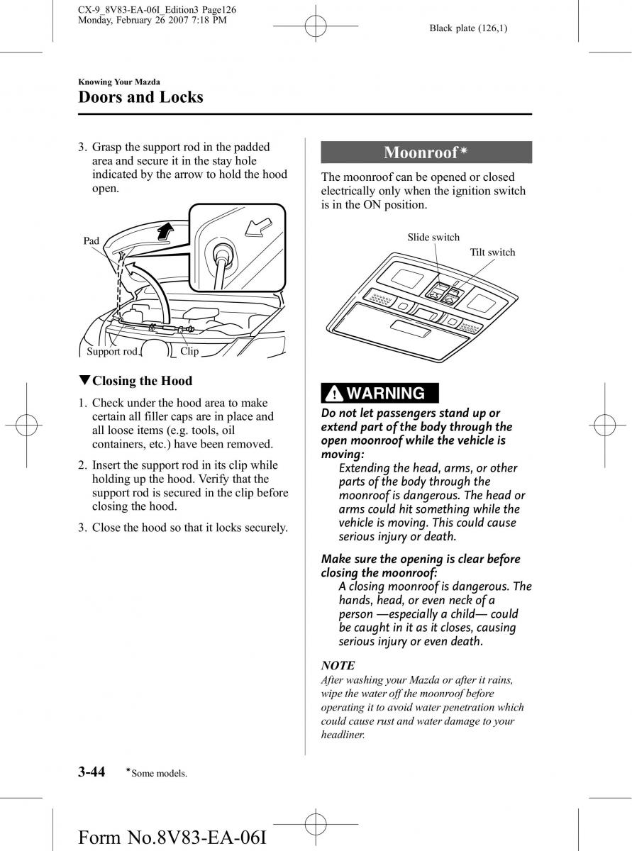 Mazda CX 9 owners manual / page 126