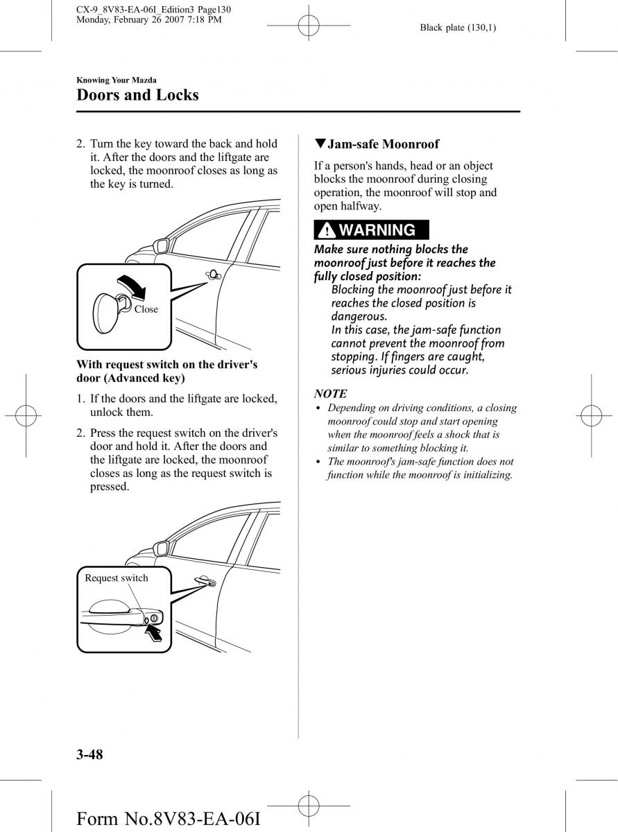 Mazda CX 9 owners manual / page 130