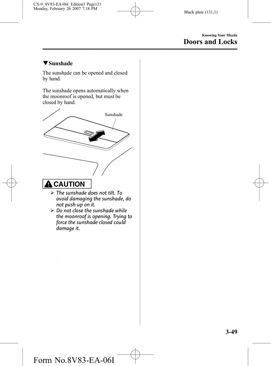 Mazda CX 9 owners manual / page 131