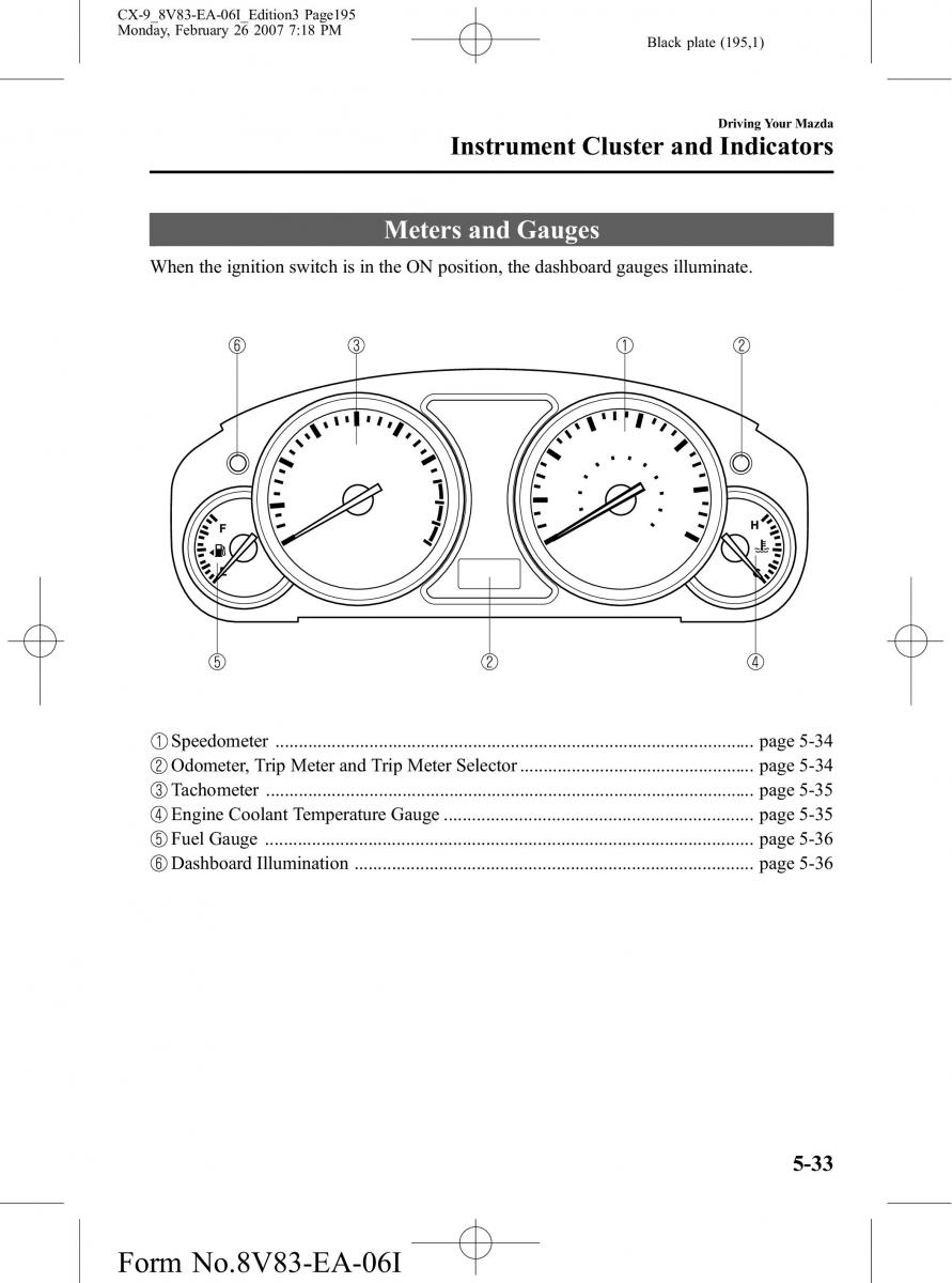 Mazda CX 9 owners manual / page 195