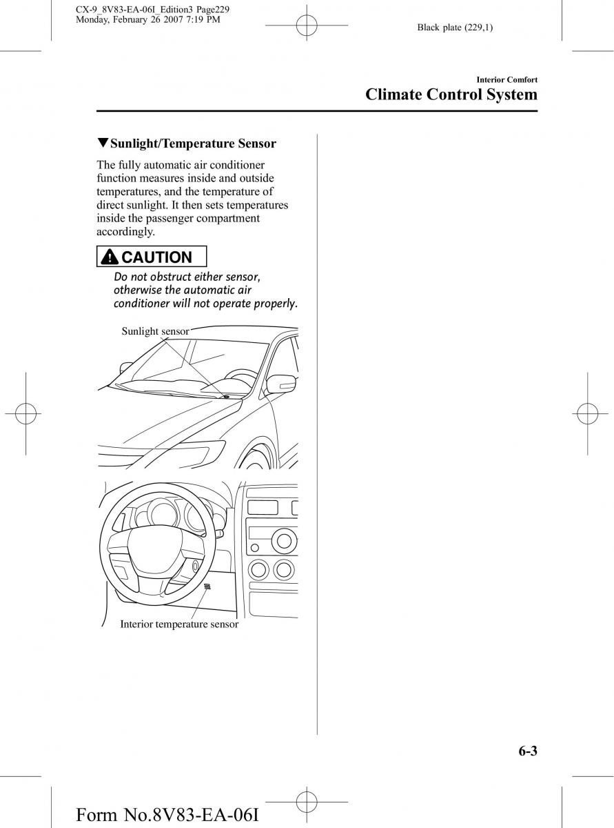 Mazda CX 9 owners manual / page 229