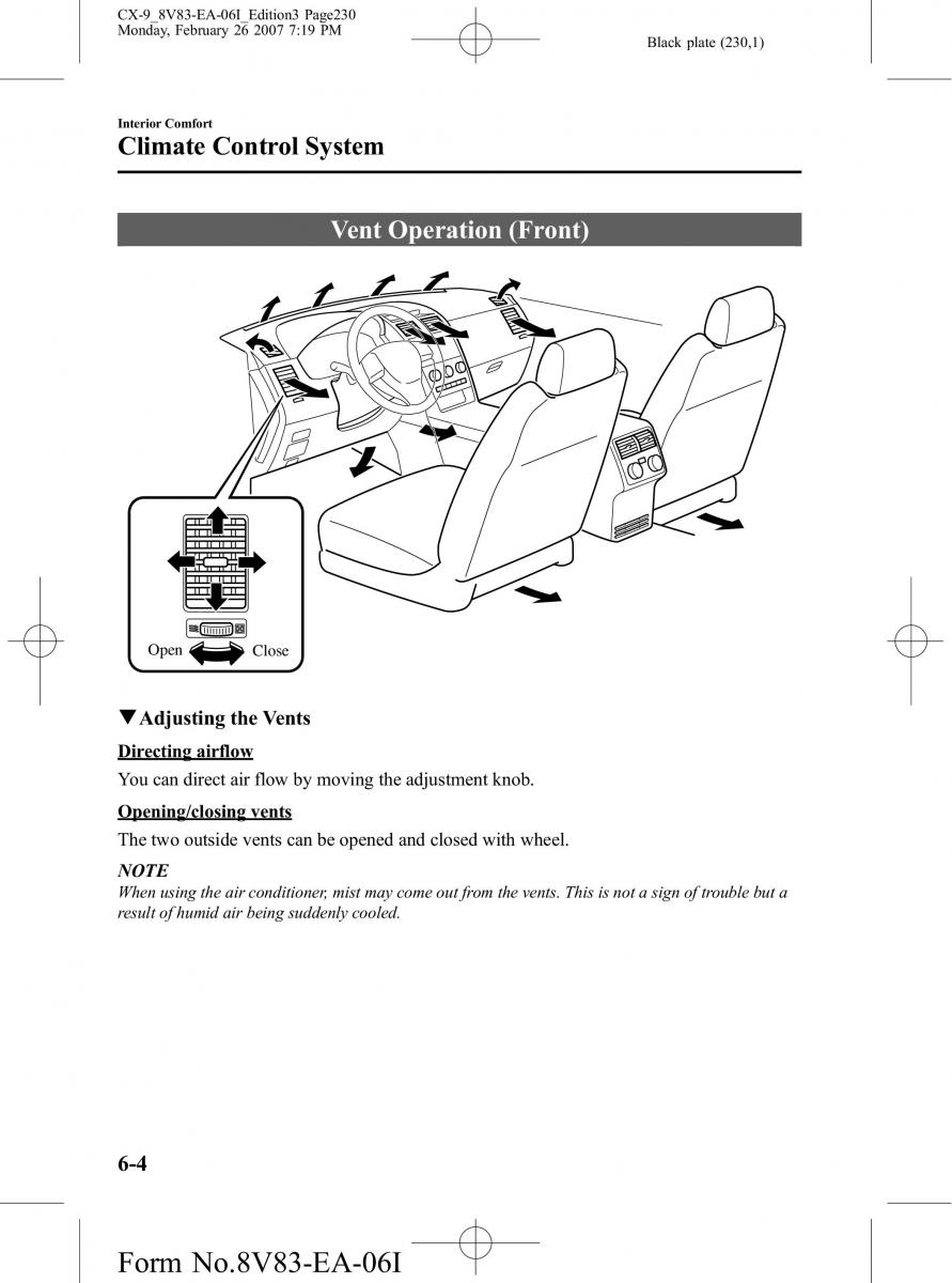 Mazda CX 9 owners manual / page 230