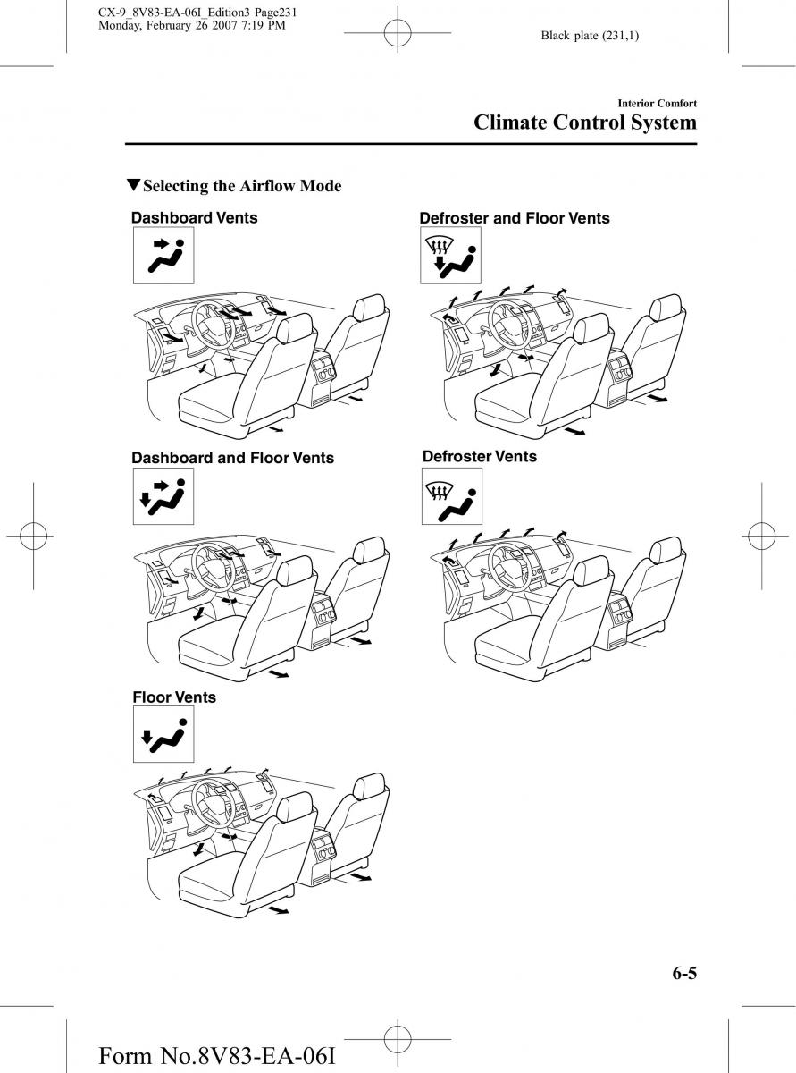 Mazda CX 9 owners manual / page 231