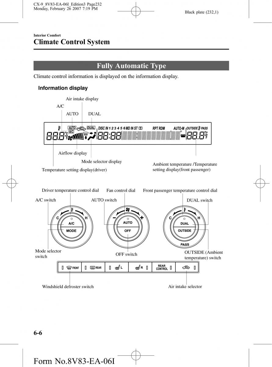 Mazda CX 9 owners manual / page 232