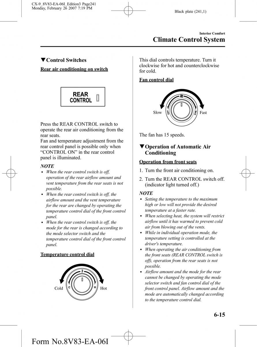 Mazda CX 9 owners manual / page 241