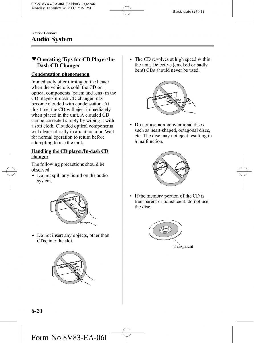 Mazda CX 9 owners manual / page 246