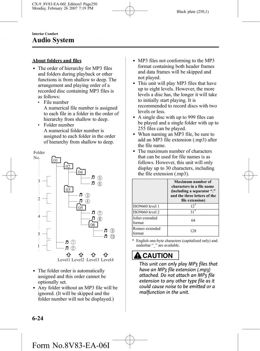 Mazda CX 9 owners manual / page 250