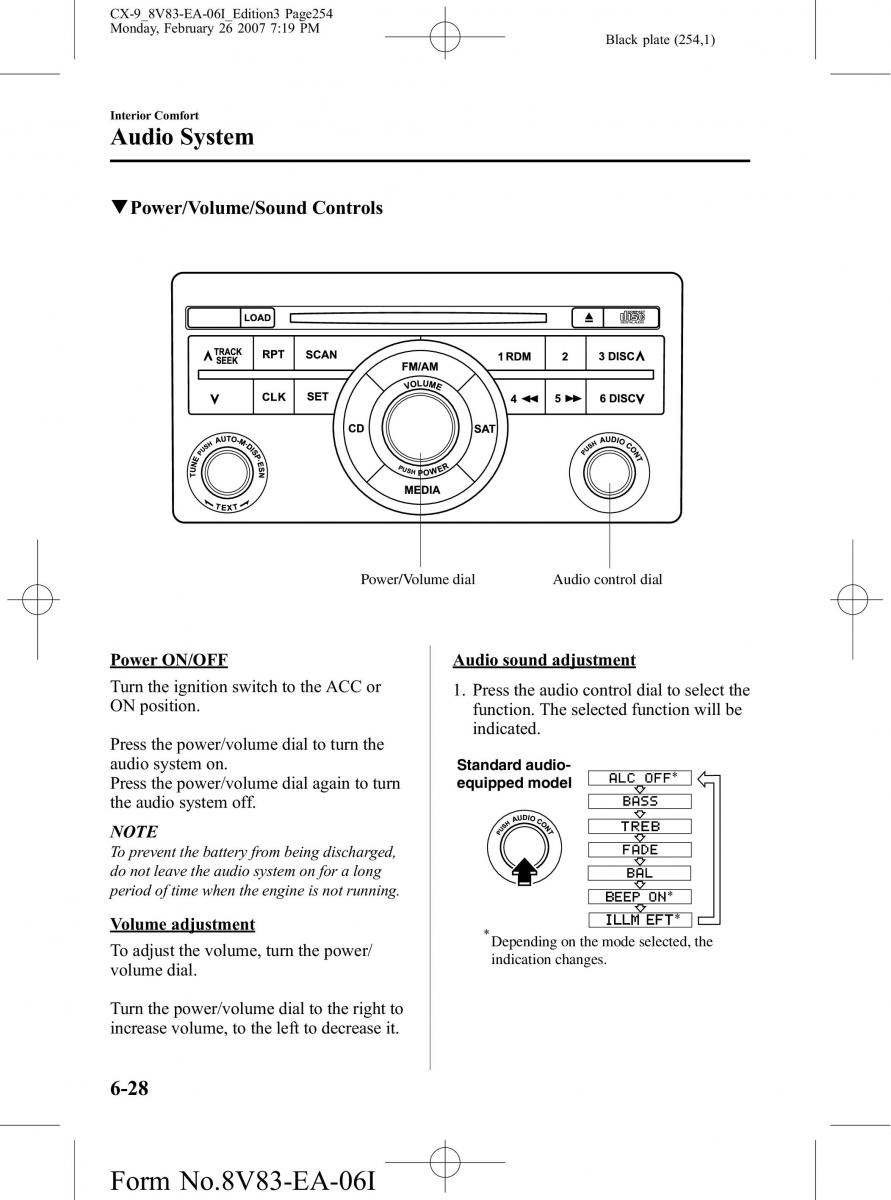 Mazda CX 9 owners manual / page 254