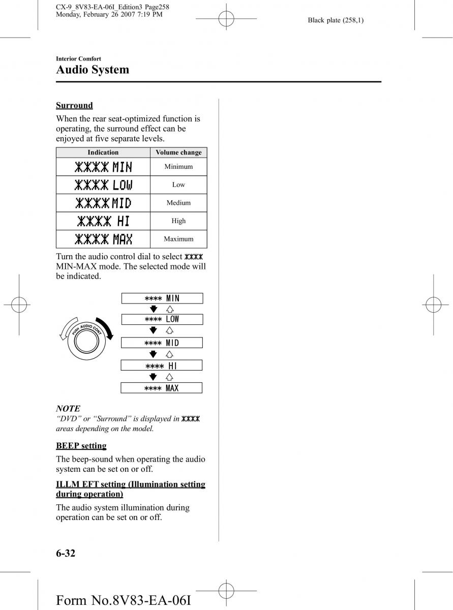 Mazda CX 9 owners manual / page 258