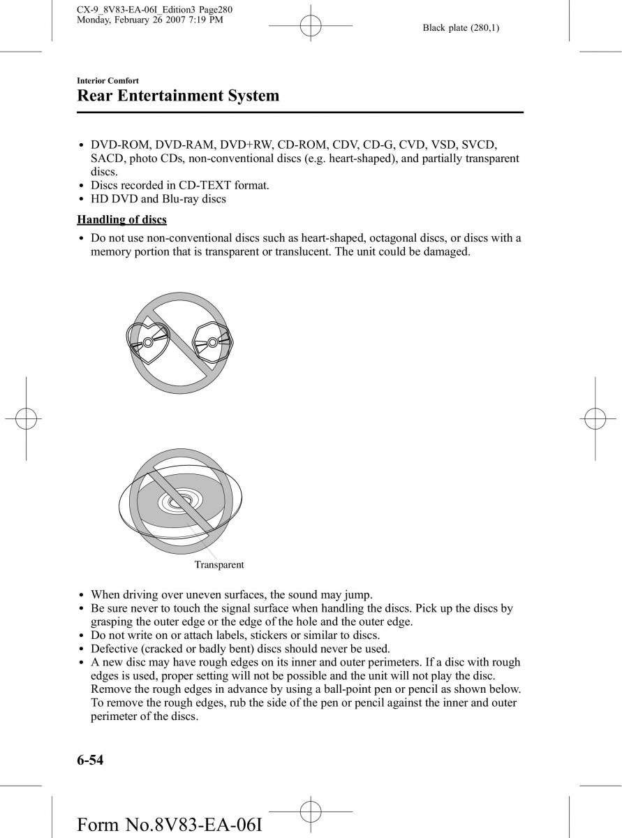 Mazda CX 9 owners manual / page 280