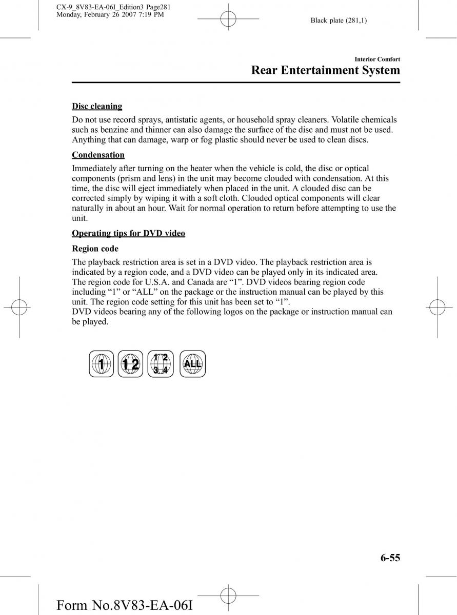 Mazda CX 9 owners manual / page 281